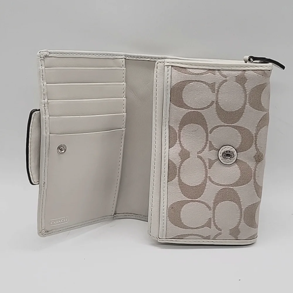 Coach Signature Canvas Leather Wallet